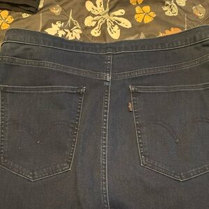 Women’s Dark Blue Stretch Jeans. 37 1/2 L Rich dark blue not captured in pic.